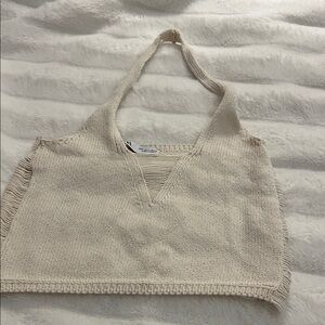 Zara Cream Knit Halter Top